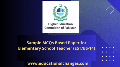 MCQs Based Paper for EST ( BS-14)